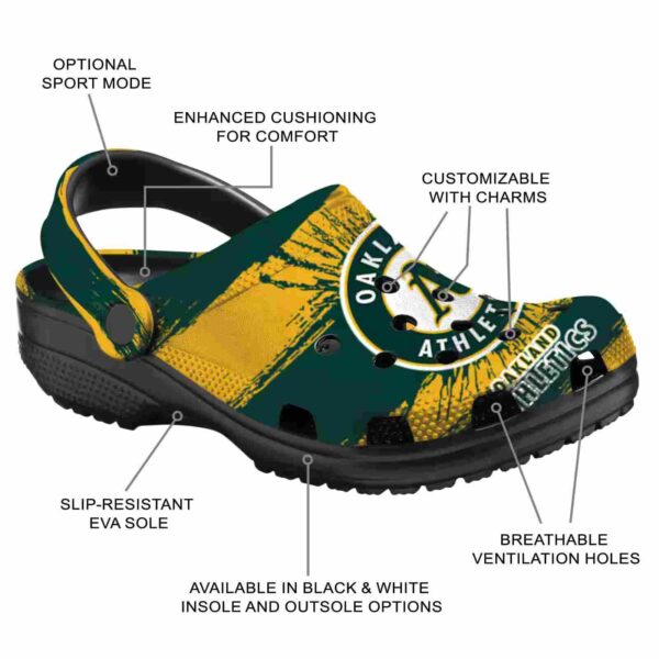 customized oakland athletics paint splatter graphics crocs new arrival
