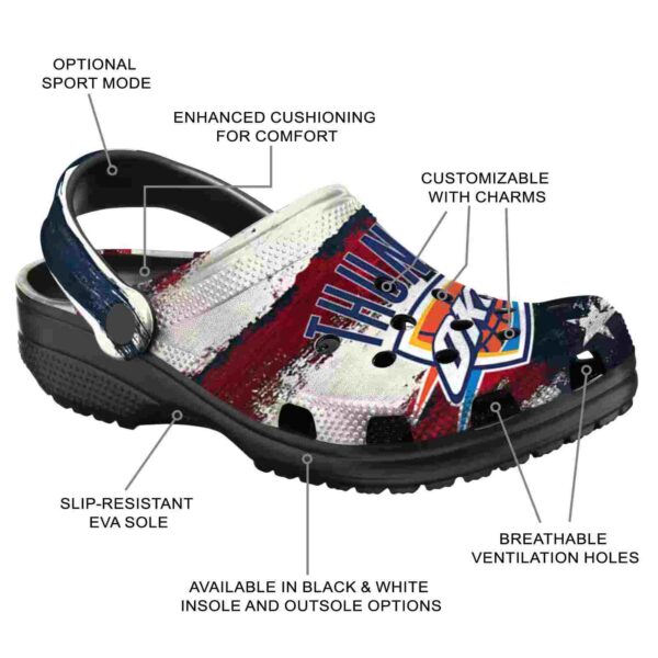 customized oklahoma city thunder patriotic stripes crocs new arrival