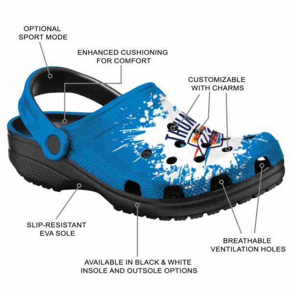customized oklahoma city thunder splatter background crocs new arrival