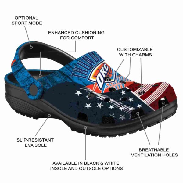 customized oklahoma city thunder star spangled side pattern crocs new arrival