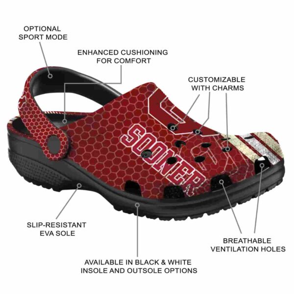 customized oklahoma sooners contrasting stripes crocs new arrival