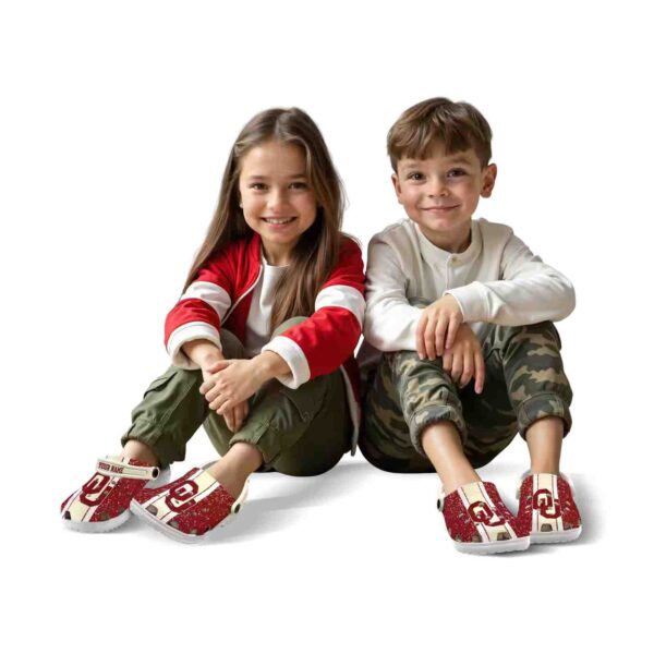 customized oklahoma sooners vertical stripes crocs fashion forward