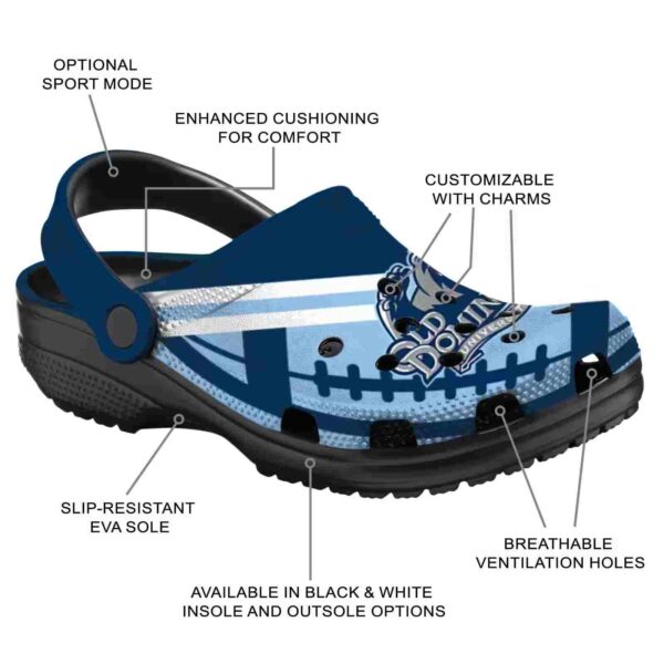 customized old dominion monarchs football motif clog new arrival