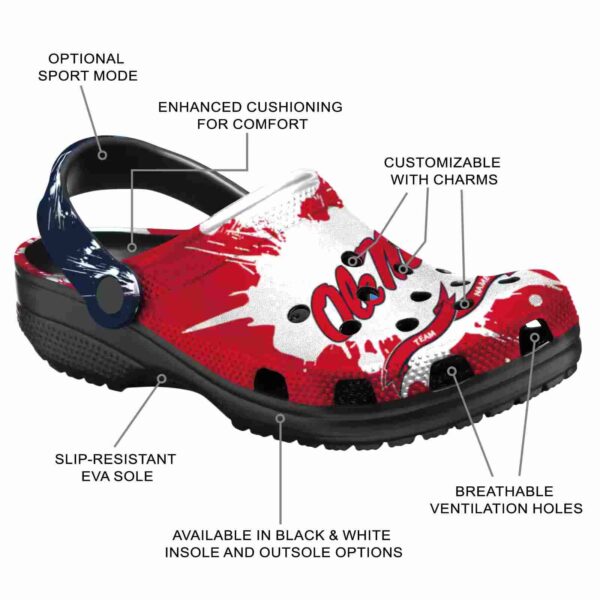 customized ole miss rebels splatter pattern clog new arrival