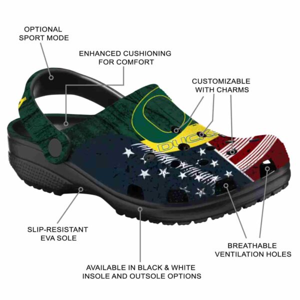 customized oregon ducks star spangled side pattern crocs new arrival