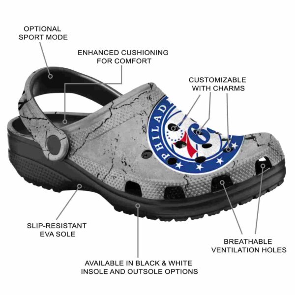 customized philadelphia 76ers cracked texture clog new arrival