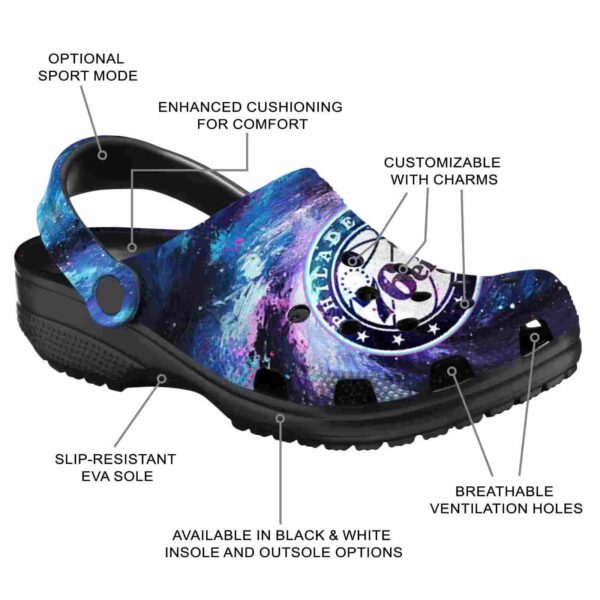 customized philadelphia 76ers galaxy swirl clog new arrival