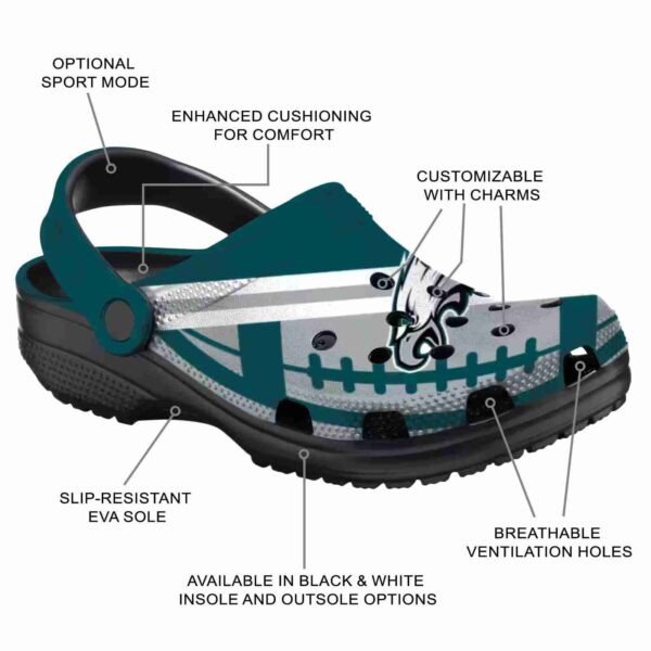 customized philadelphia eagles football motif crocs new arrival