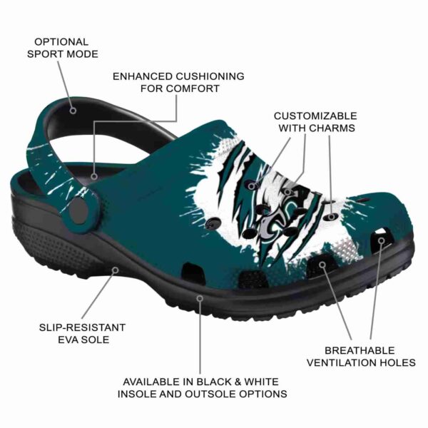 customized philadelphia eagles splash motif background crocs new arrival
