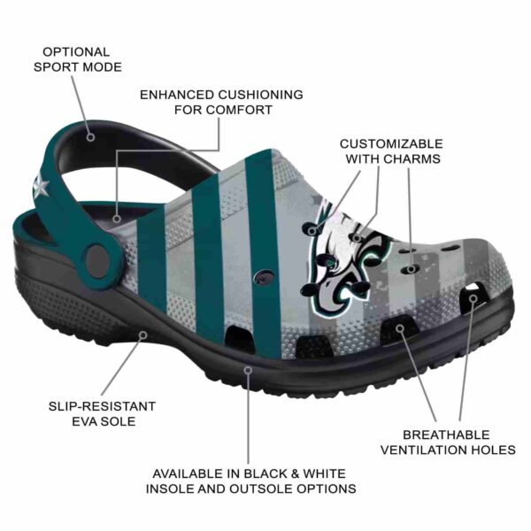 customized philadelphia eagles star spangled graphic crocs new arrival