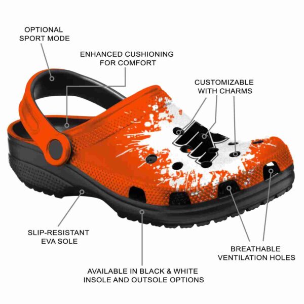 customized philadelphia flyers splatter background clog new arrival