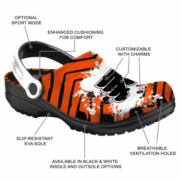 customized philadelphia flyers zigzag paint burst clog new arrival