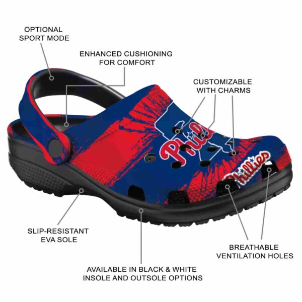 customized philadelphia phillies paint splatter graphics crocs new arrival