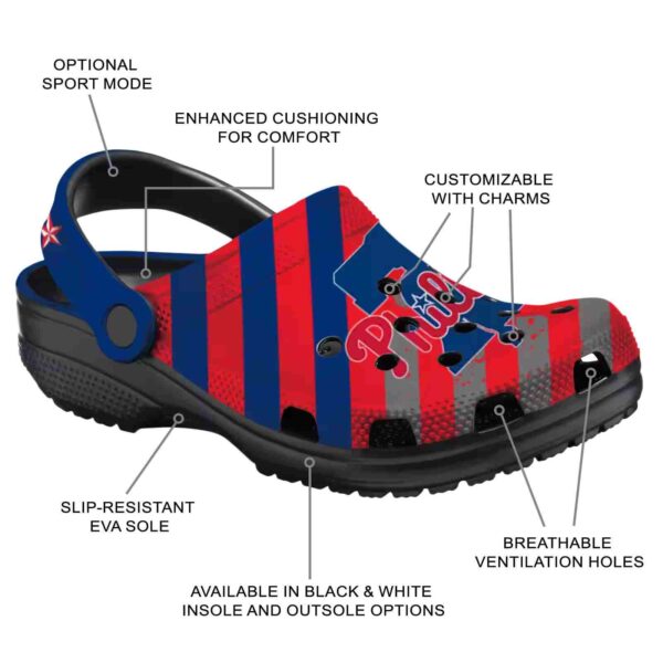 customized philadelphia phillies star spangled graphic crocs new arrival