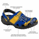 customized pittsburgh panthers paint splatter graphics clog best selling