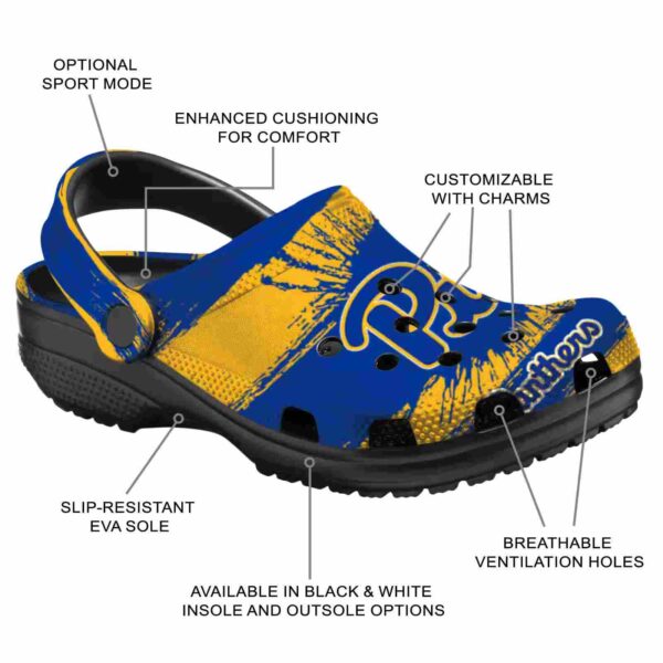 customized pittsburgh panthers paint splatter graphics clog new arrival
