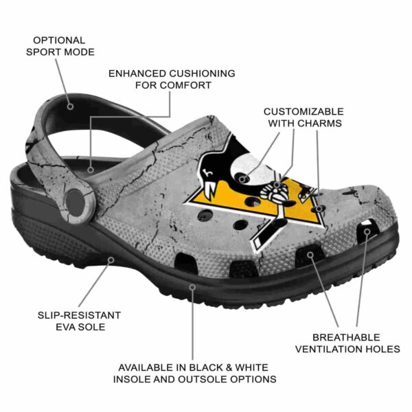 customized pittsburgh penguins cracked texture clog new arrival