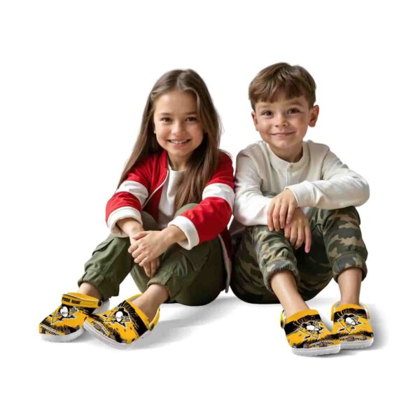 customized pittsburgh penguins paint splatter graphics clog fashion forward