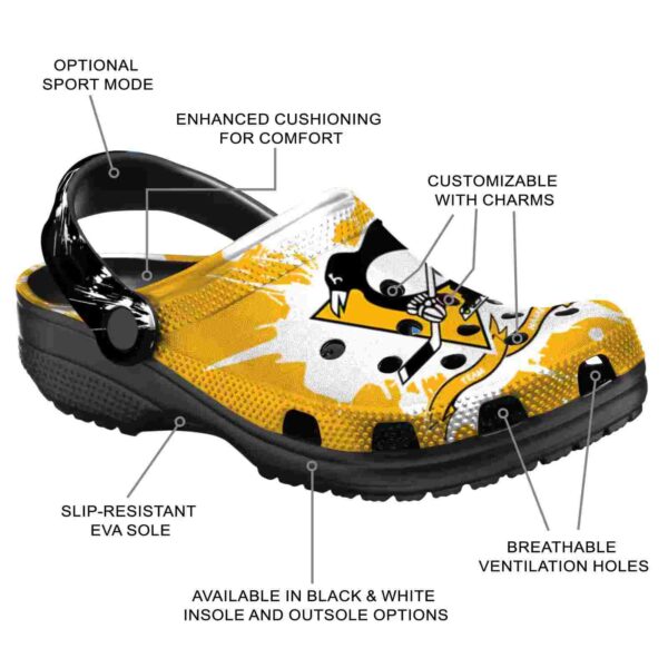 customized pittsburgh penguins splatter pattern clog new arrival