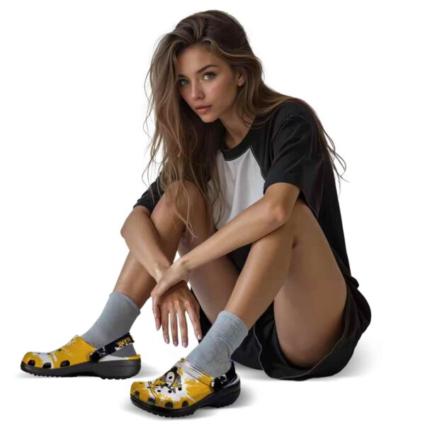 customized pittsburgh penguins splatter pattern clog premium grade