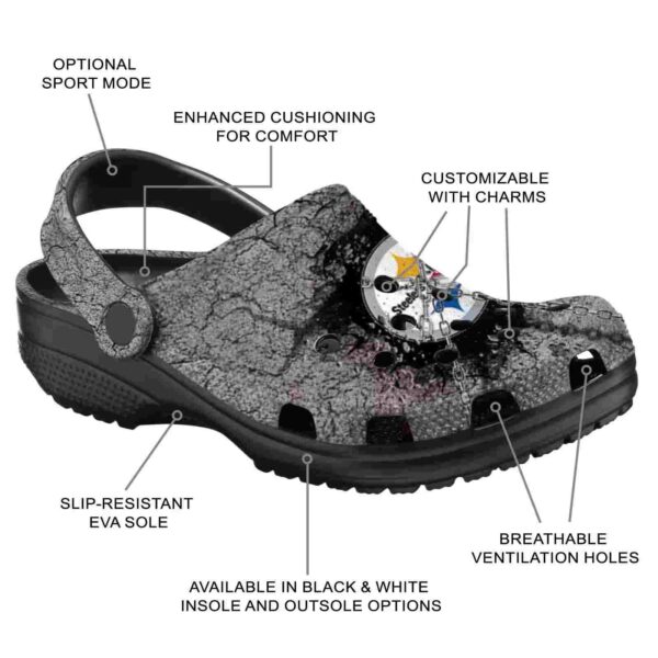 customized pittsburgh steelers cracked ground texture crocs new arrival