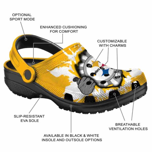customized pittsburgh steelers gripping hand crocs new arrival