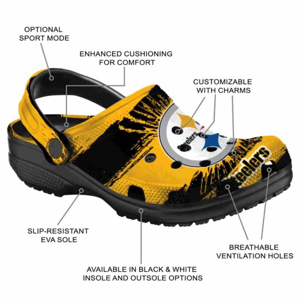 customized pittsburgh steelers paint splatter graphics crocs new arrival