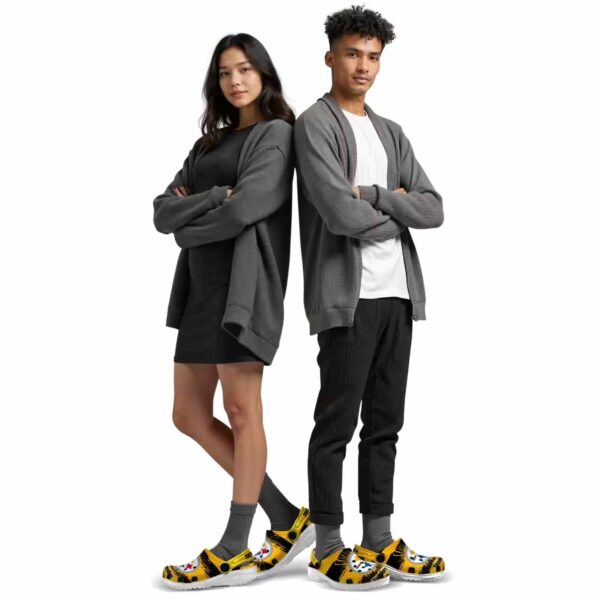 customized pittsburgh steelers paint splatter graphics crocs top rated