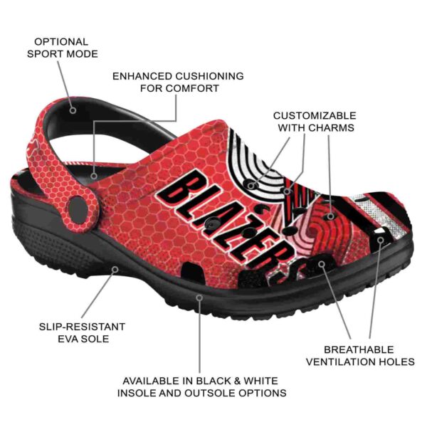 customized portland trail blazers contrasting stripes clog new arrival