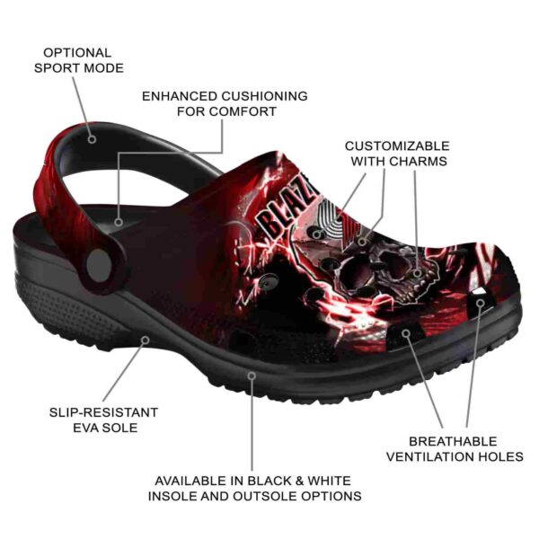 customized portland trail blazers gothic skull clog new arrival