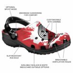 customized portland trail blazers splatter pattern clog best selling
