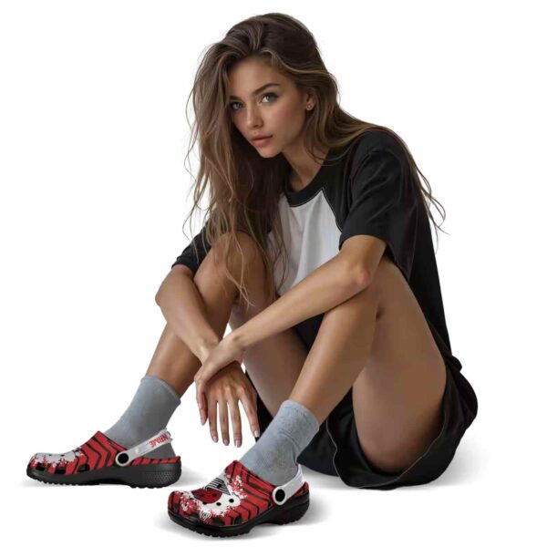 customized portland trail blazers zigzag paint burst clog premium grade