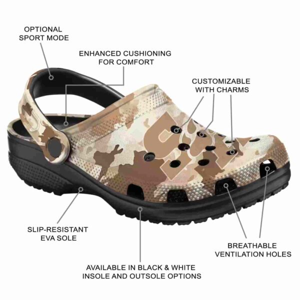 customized sam houston bearkats desert camo clog new arrival
