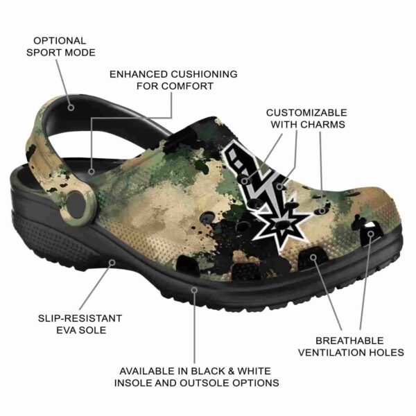 customized san antonio spurs camouflage craze clog new arrival