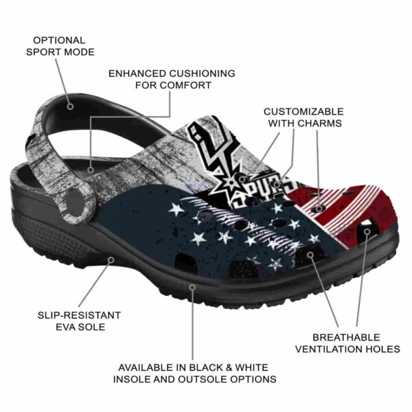 customized san antonio spurs star spangled side pattern clog new arrival