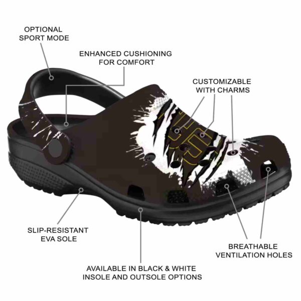 customized san diego padres splash motif background crocs new arrival