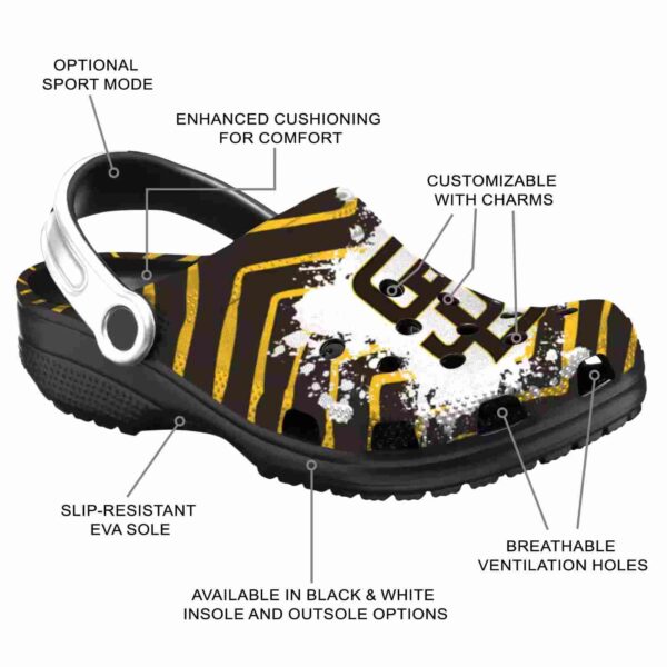 customized san diego padres zigzag paint burst crocs new arrival