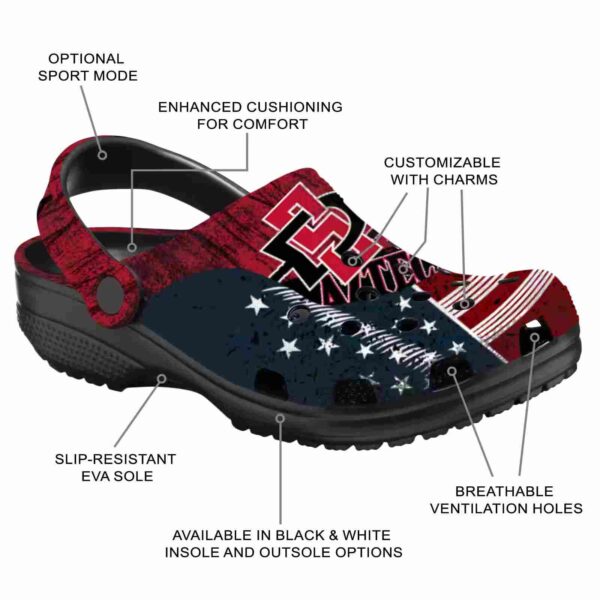 customized san diego state aztecs star spangled side pattern clog new arrival