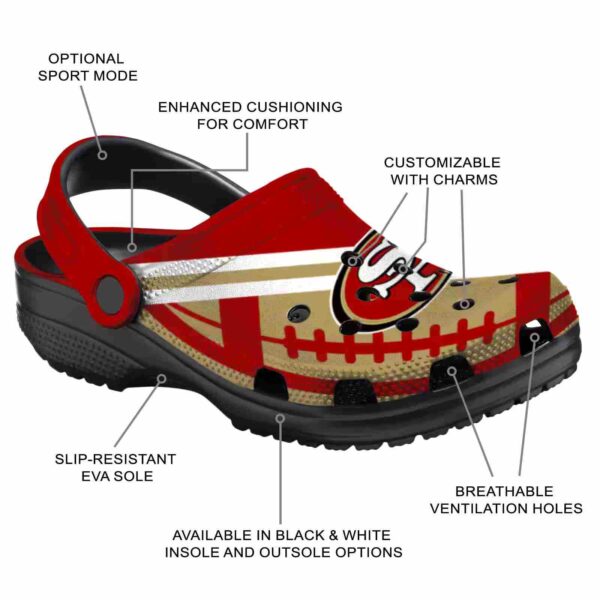 customized san francisco 49ers football motif crocs new arrival