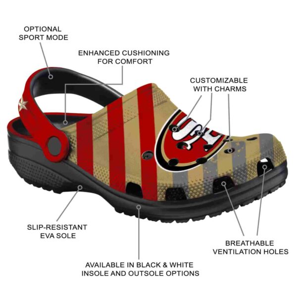 customized san francisco 49ers star spangled graphic crocs new arrival