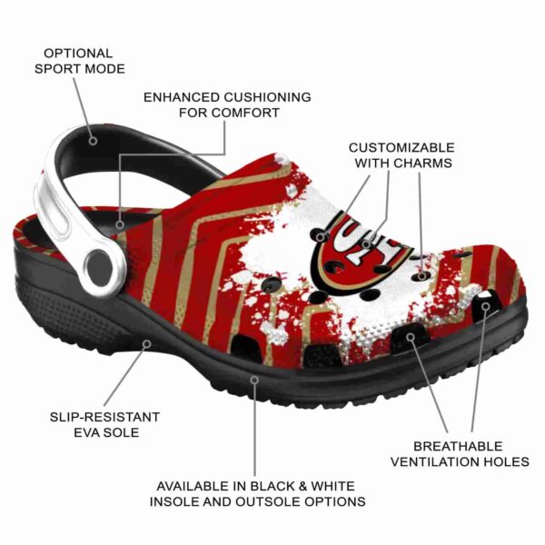 customized san francisco 49ers zigzag paint burst crocs new arrival