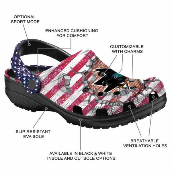 customized san jose sharks freedom splinter clog new arrival
