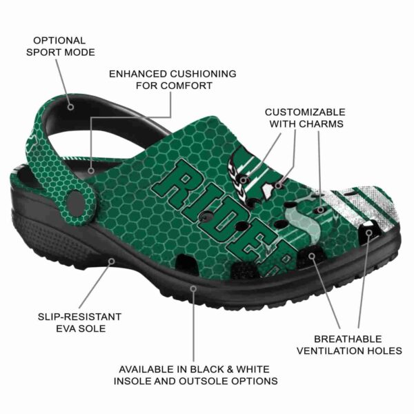 customized saskatchewan roughriders contrasting stripes clog new arrival