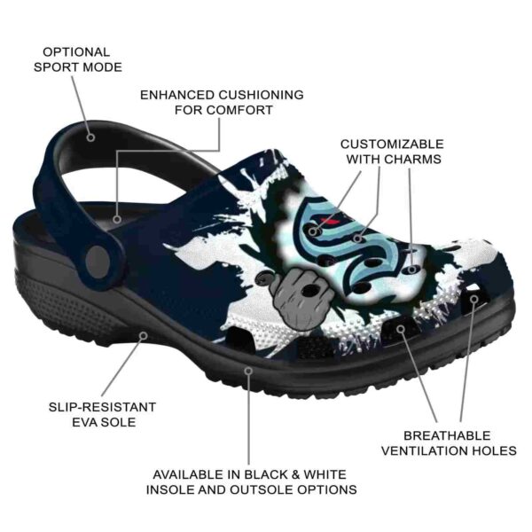 customized seattle kraken gripping hand clog new arrival