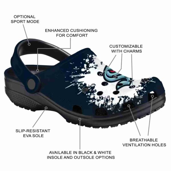 customized seattle kraken splatter background clog new arrival
