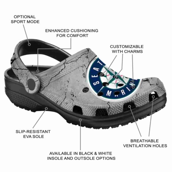 customized seattle mariners cracked texture crocs new arrival