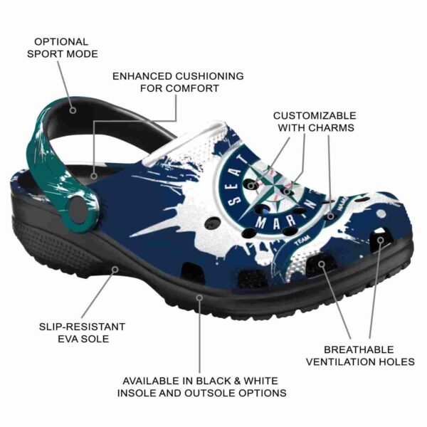 customized seattle mariners splatter pattern crocs new arrival