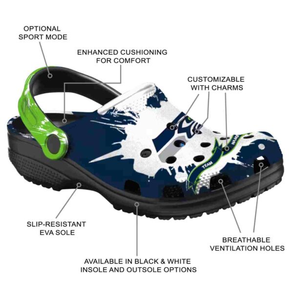 customized seattle seahawks splatter pattern crocs new arrival