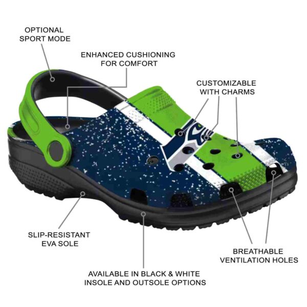 customized seattle seahawks vertical stripes crocs new arrival