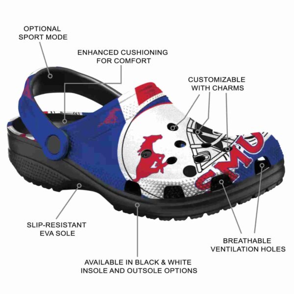 customized smu mustangs football helmet clog new arrival